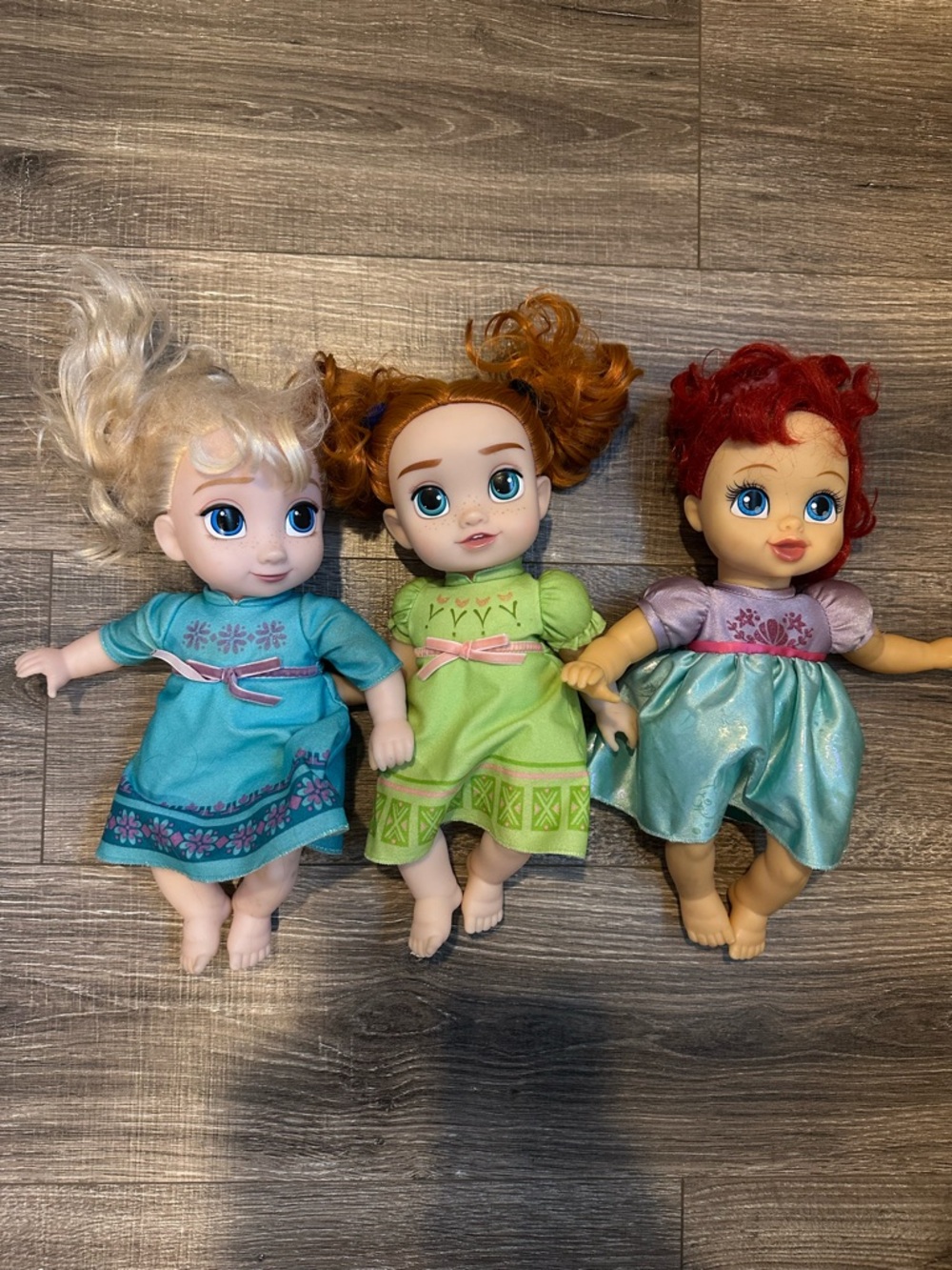 Set of 3 Disney Baby Dolls- Little Mermaid and Frozen Young Anna & Elsa